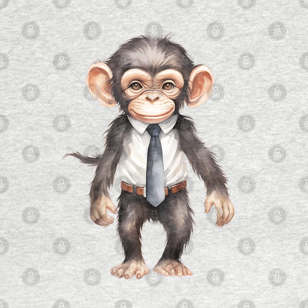 Chimpanzee Wearing a Tie by Chromatic Fusion Studio